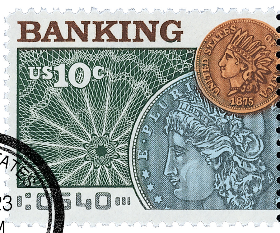 1577 - 1975 10c Banking and Commerce: Silver Dollar - Mystic Stamp