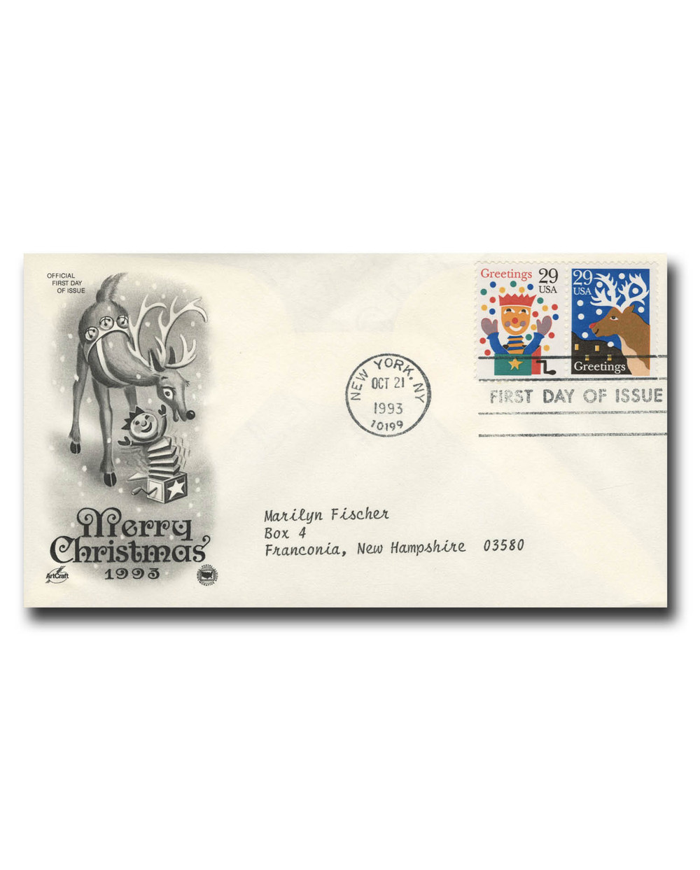 2791-94 - 1993 29c Christmas Greetings - Mystic Stamp Company