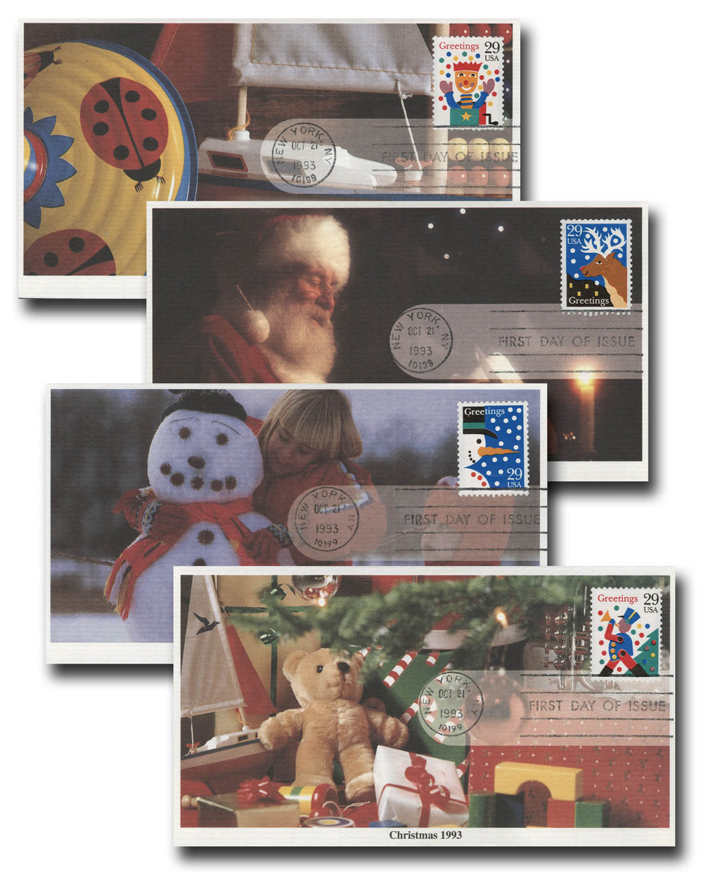 2791-94 - 1993 29c Christmas Greetings - Mystic Stamp Company