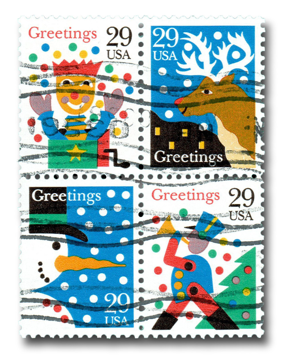 2791-94 - 1993 29c Christmas Greetings - Mystic Stamp Company