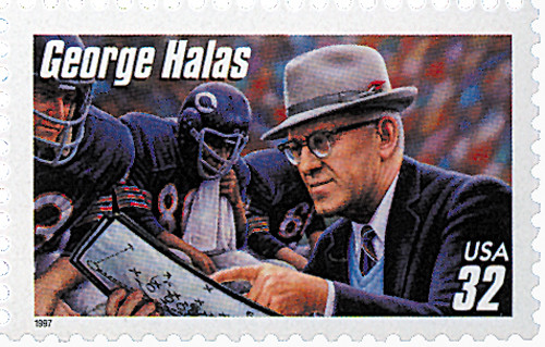 スペシャル‼️ 50s フットボールt 69 ALASKA シングルステッチ 3146 - 1997 32c Football Coaches: George Halas - Mystic Stamp Company