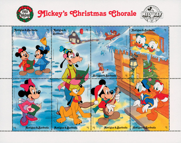 MDS224A - 1988 Disney's Christmas - Mickey's Chorale, Mint Sheet