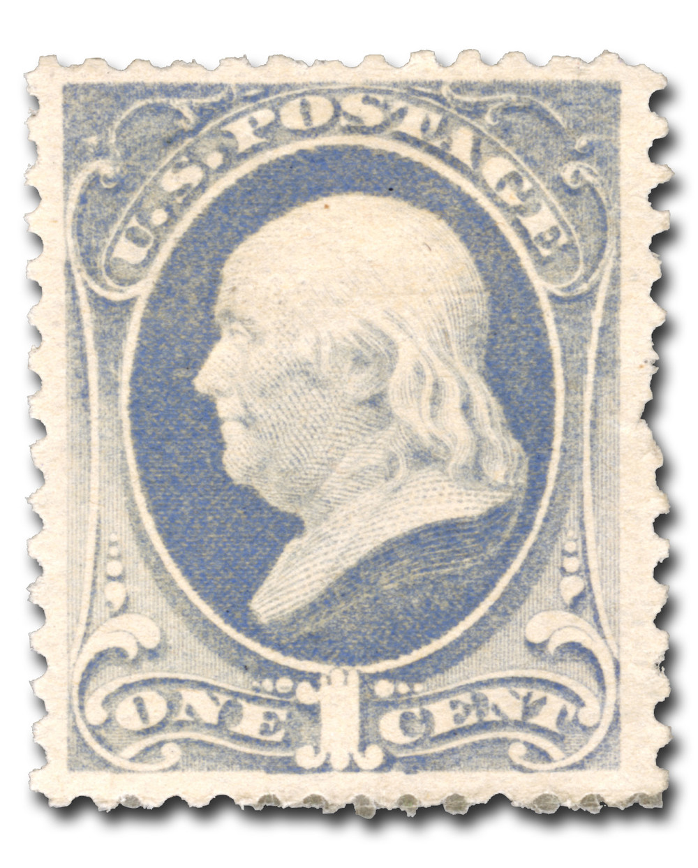 206 - 1881 1c Franklin, Gray Blue, Re-Engraved, Soft Paper