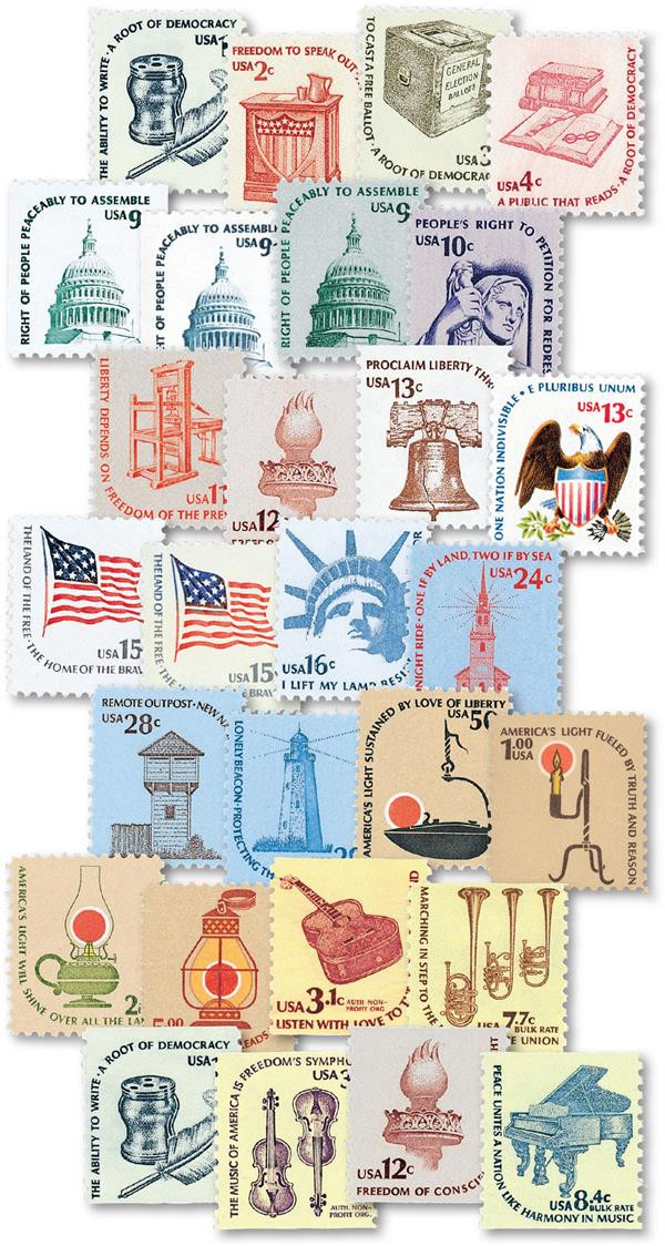 1581/1816 - 1975-81 Americana Series, Complete Set of 35 Stamps