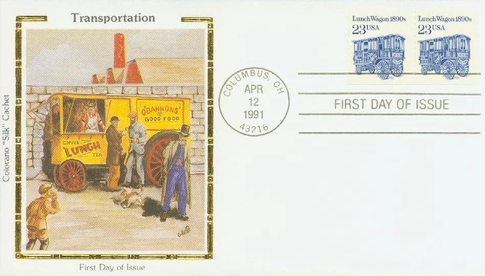 2464 - 1991 23c Transportation Series: 1890s Lunch Wagon - Mystic