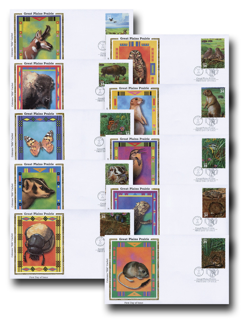 3506 - 2001 34c Nature of America: Great Plains Prairie