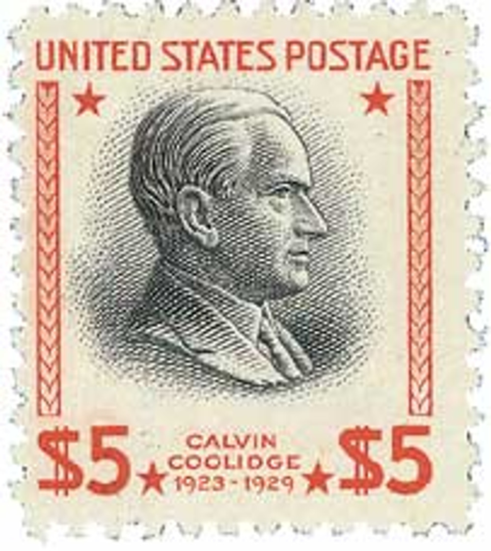 834 - 1938 $5 Calvin Coolidge, Carmine & Black - Mystic