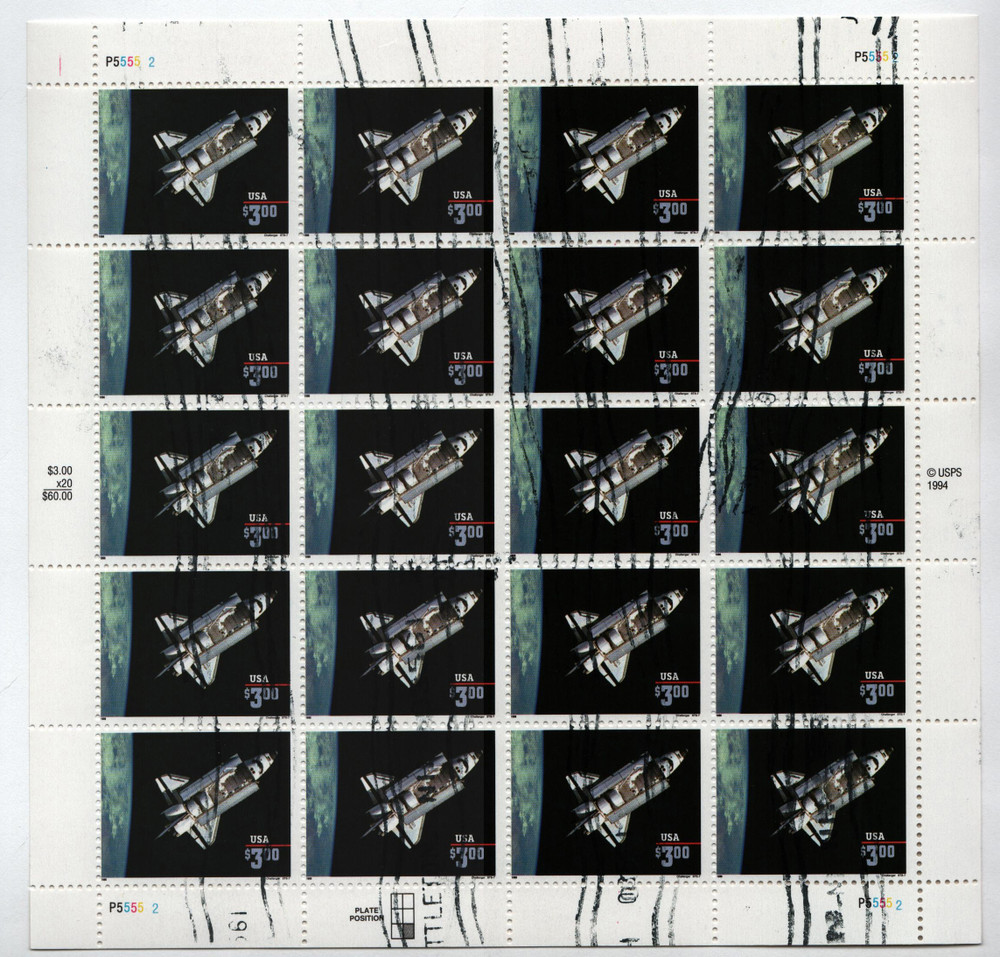 2544b - 1996 $3 Space Shuttle 'Challenger', Priority Mail - Mystic