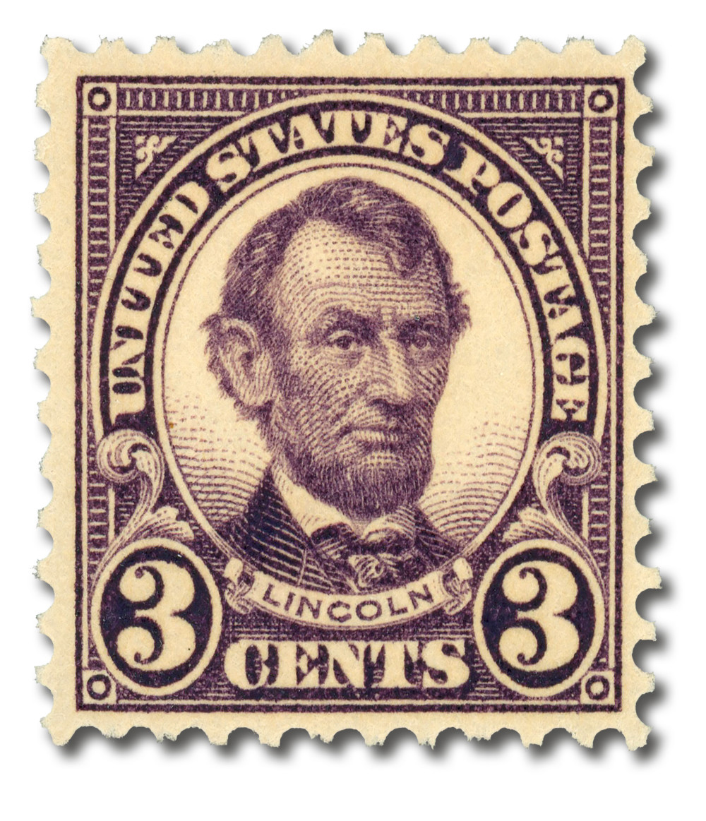 555 - 1923 3c Abraham Lincoln, Violet, Perf. 11 - Mystic Stamp Company