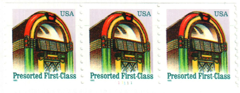 2911 - 1995 25c Juke Box, Blue 1995 - Mystic Stamp Company