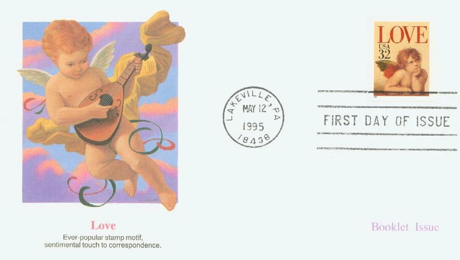 2959 - 1995 32c Love Series: Cherub, booklet single - Mystic Stamp