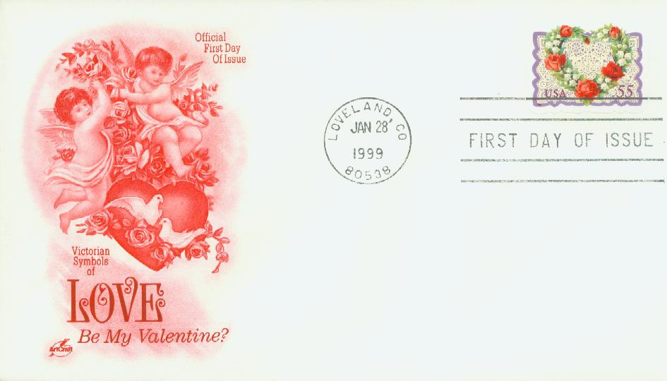 3275 - 1999 55c Love Series: Victorian Love - Mystic Stamp Company