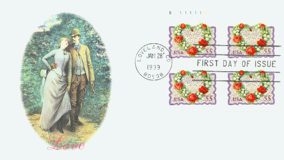 3275 - 1999 55c Love Series: Victorian Love - Mystic Stamp Company
