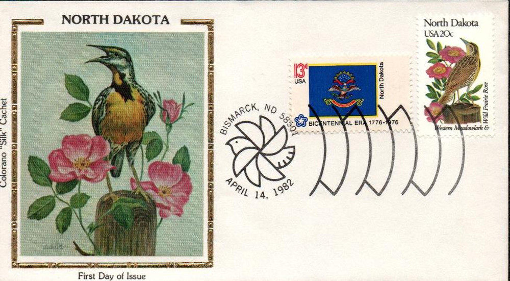 1986 - 1982 20c State Birds & Flowers: North Dakota - Mystic