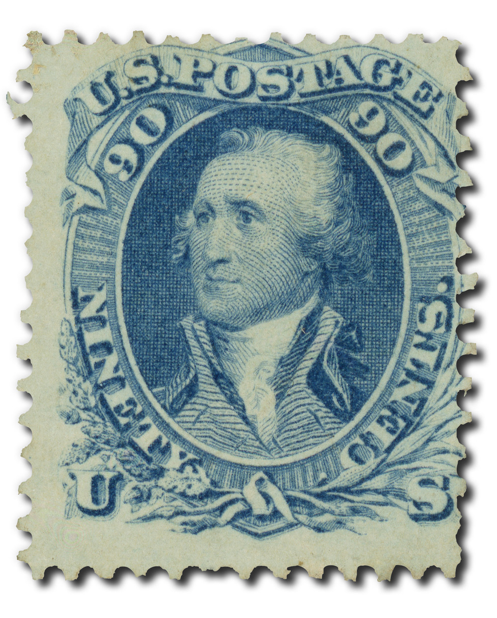 72 - 1861-62 90c Washington, Blue, Perf. 12 - Mystic Stamp Company