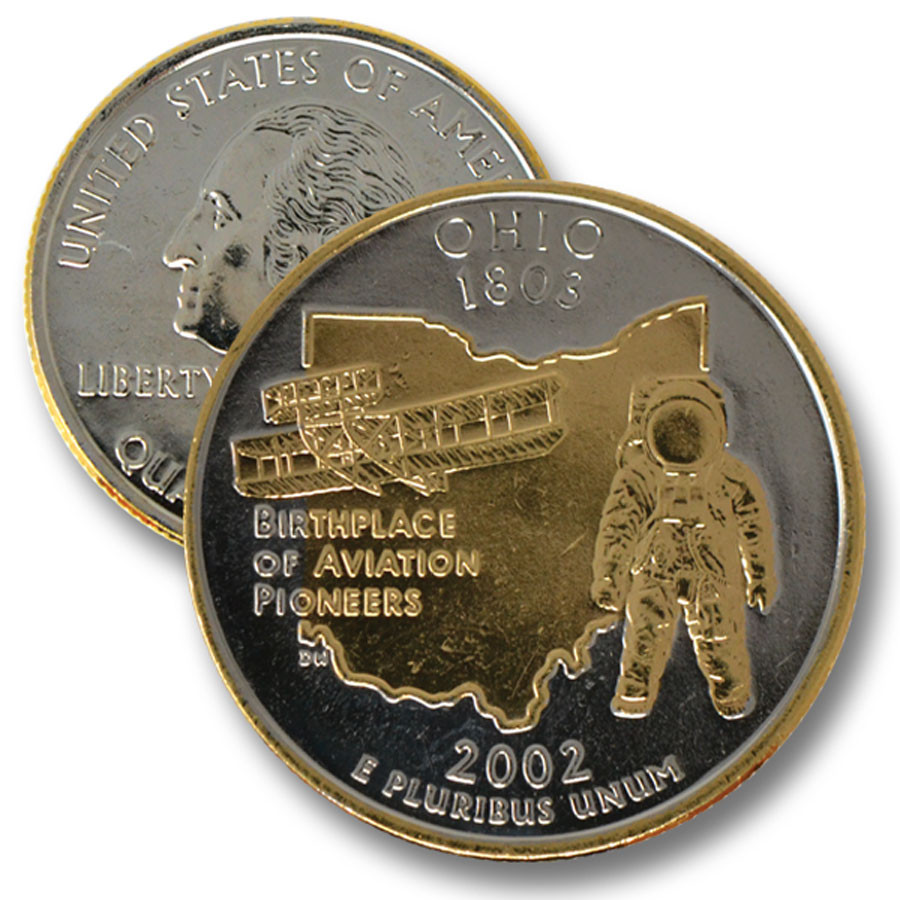 CNOH25T - 2002 Ohio St. Quarter Two Tone - Mystic Stamp Company