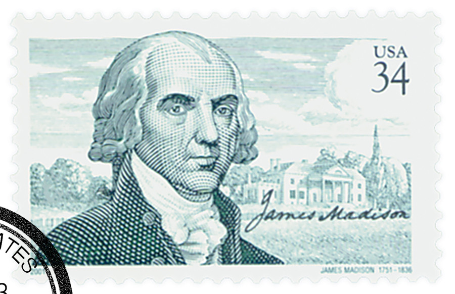 3545 - 2001 34c James Madison - Mystic Stamp Company