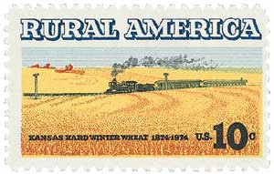 1506 - 1974 10c Rural America: Winter Wheat and Train - Mystic