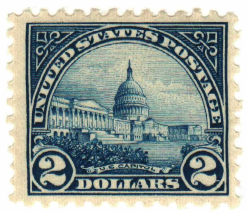 572 - 1923 $2 United States Capitol, Deep Blue, Perf. 11 - Mystic  display picture 1