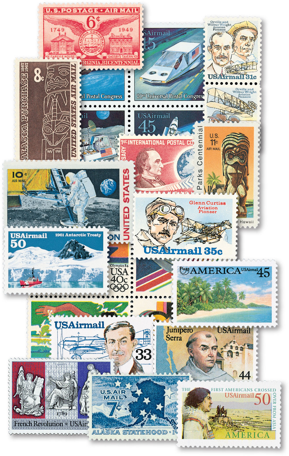 小さな本 U.S. AIRMAIL STAMPS USA-C1-150__72458.1738114210.