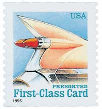 切手29 2910 - 1996 15c Auto Tail Fin, Self-Adhesive - Mystic Stamp Company