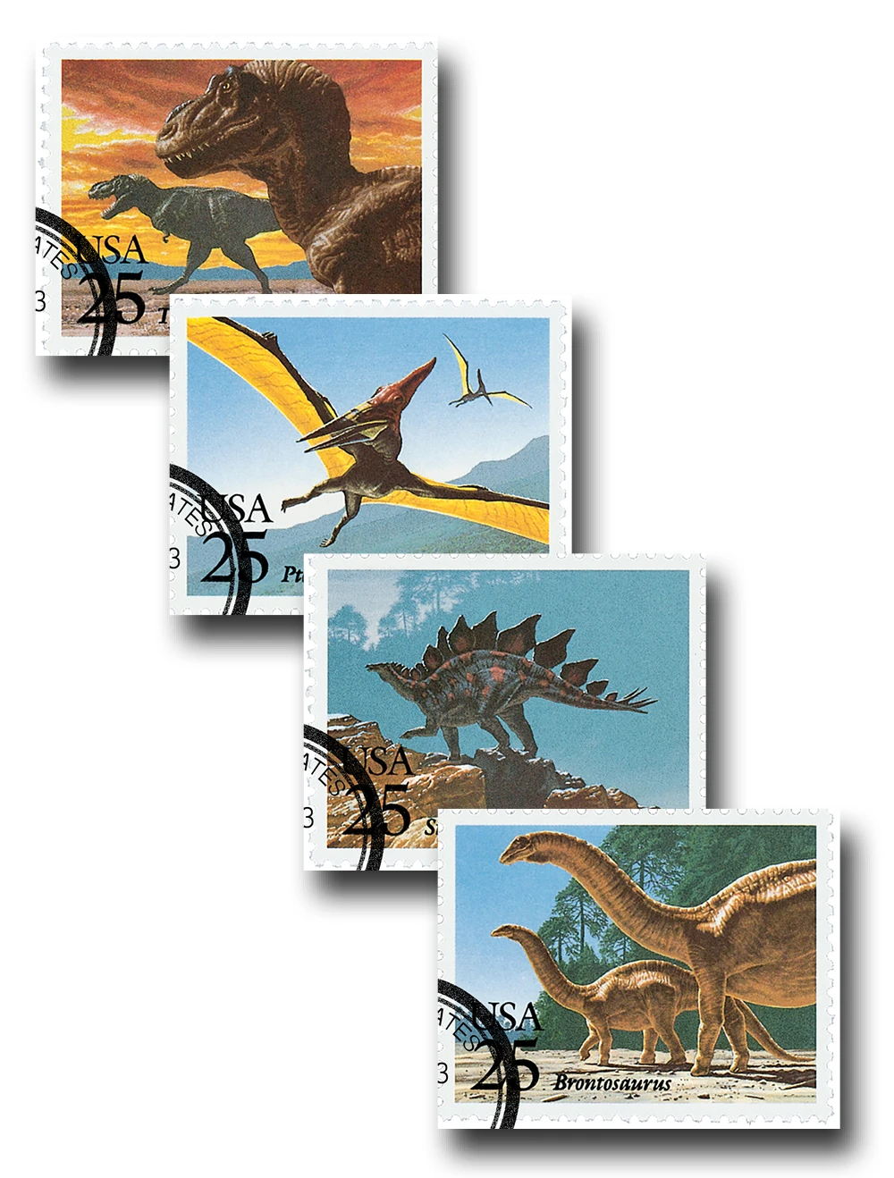 Lot De 100 Timbres Préhistoriques – Animaux, Dinosaures, Reptiles – Pour Collectionneurs