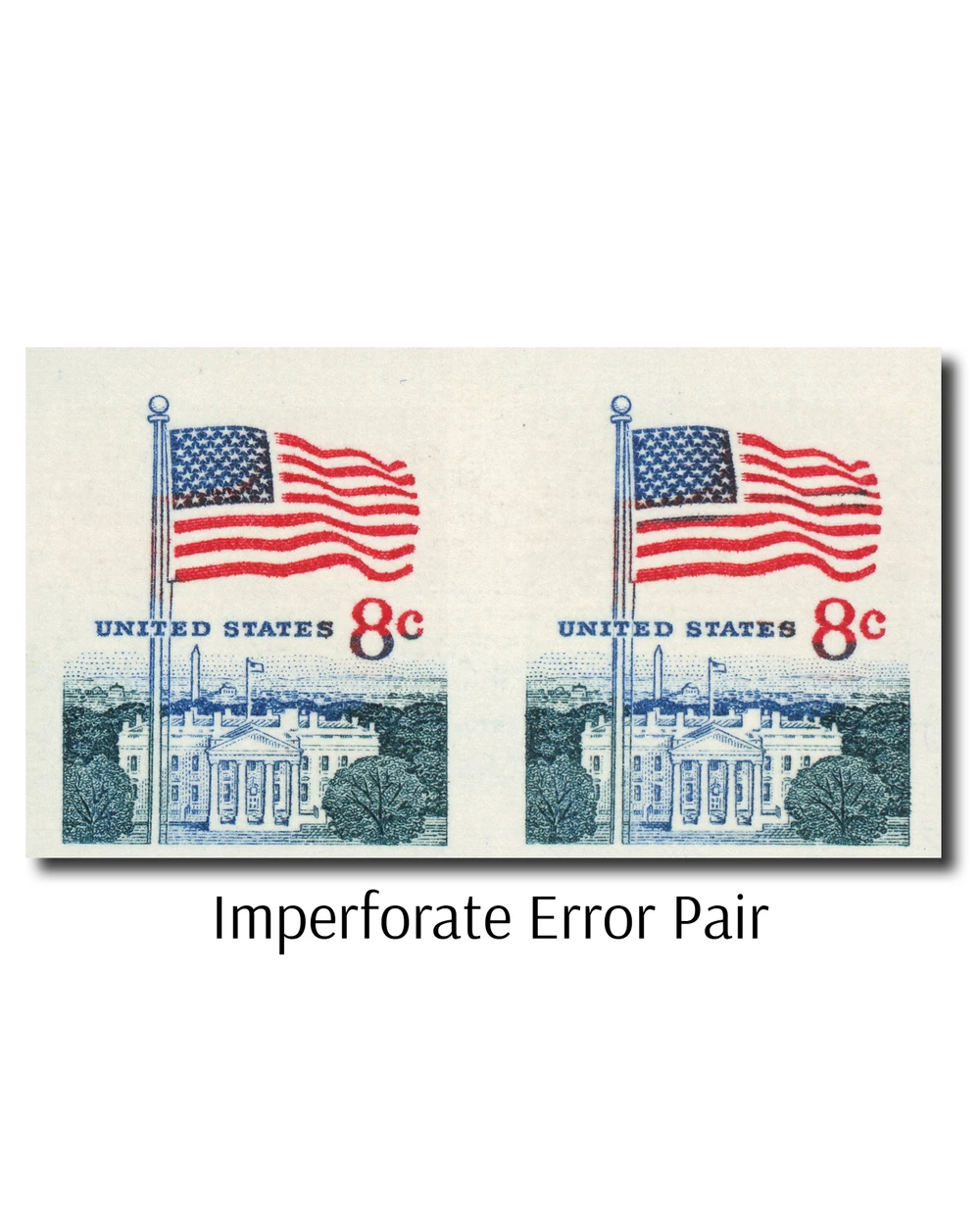 1338Gh - 1971 8c Flag & White House, Dark Blue, Red & Slate Green