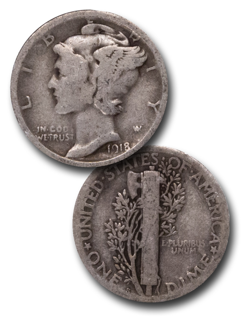 CD-918S - 1918-S Mercury Dime - Mystic Stamp Company