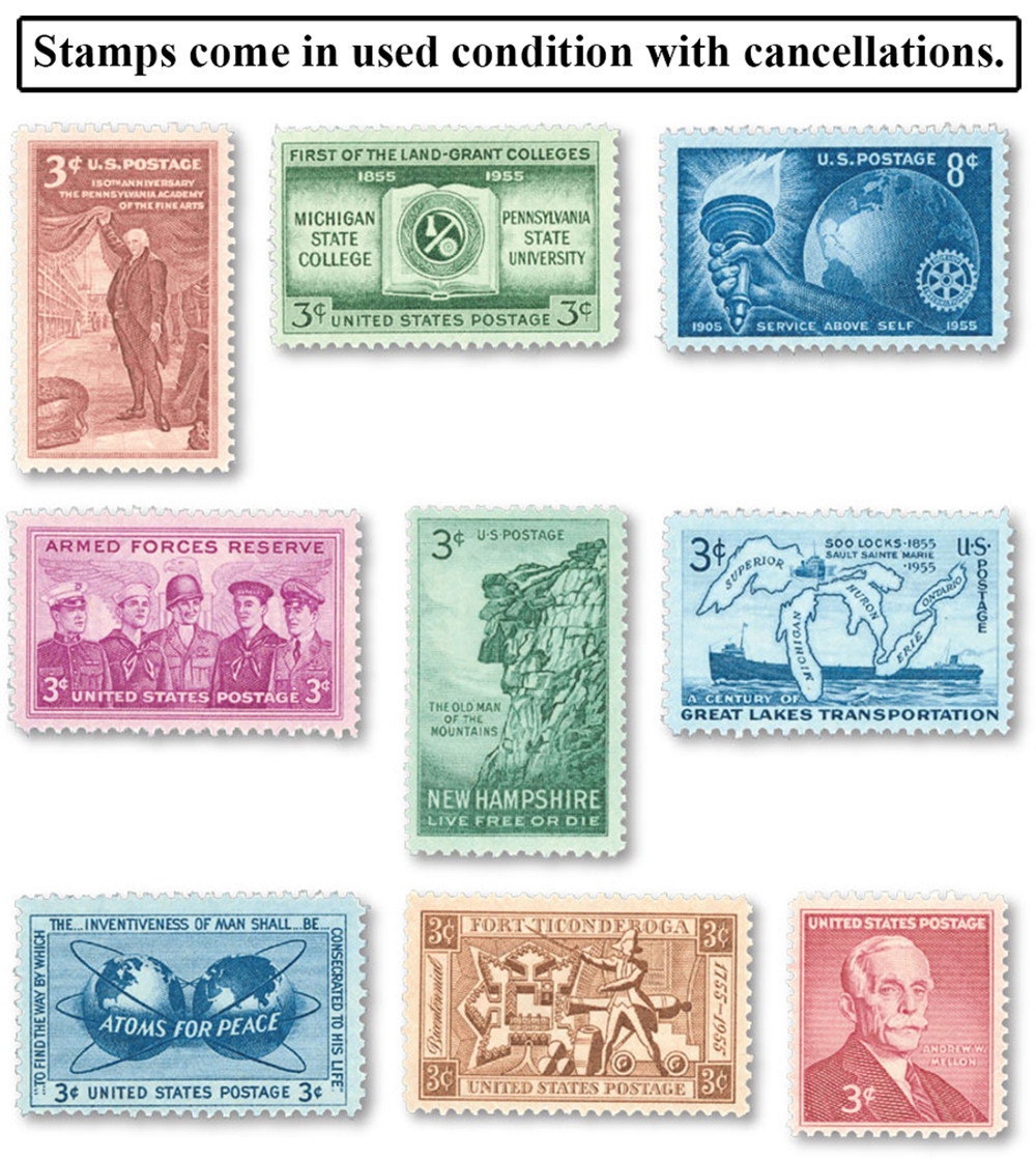 YS1955 - 1955 Commemorative Stamp Year Set - Mystic Stamp