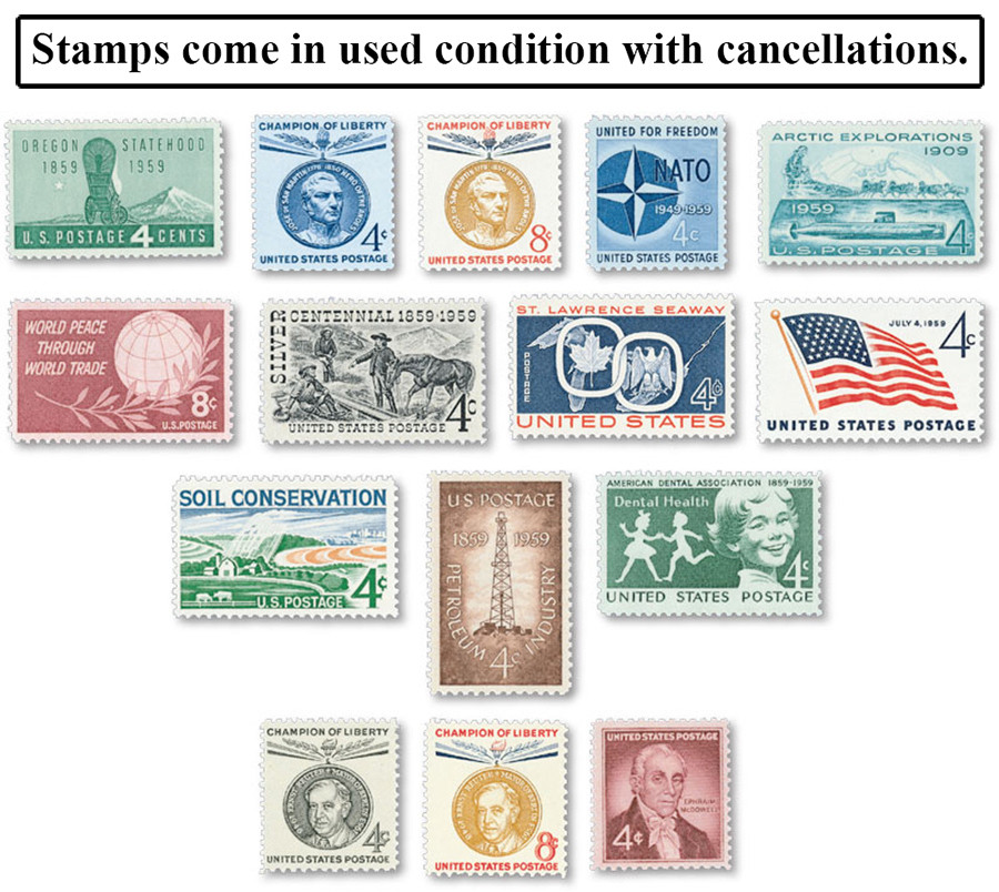 YS1959 - 1959 Commemorative Stamp Year Set - Mystic Stamp Company