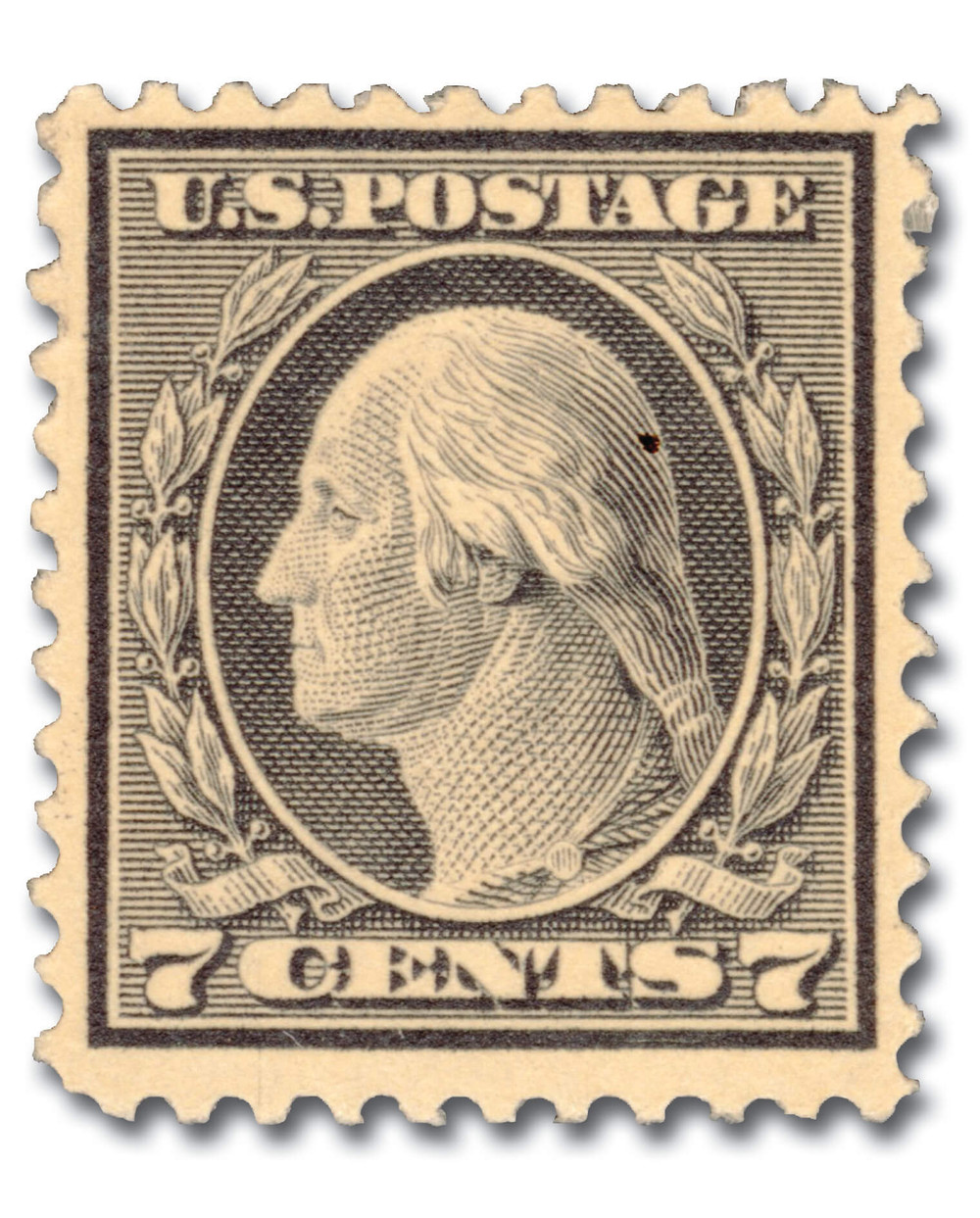 507 - 1917 7c Washington, Black, Unwatermarked, Perf. 11 - Mystic