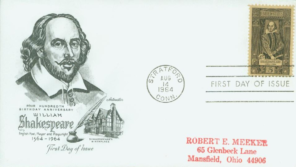 1250 - 1964 5c William Shakespeare - Mystic Stamp Company
