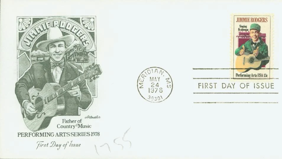 1755 - 1978 13c Performing Arts: Jimmie Rodgers - Mystic Stamp Company