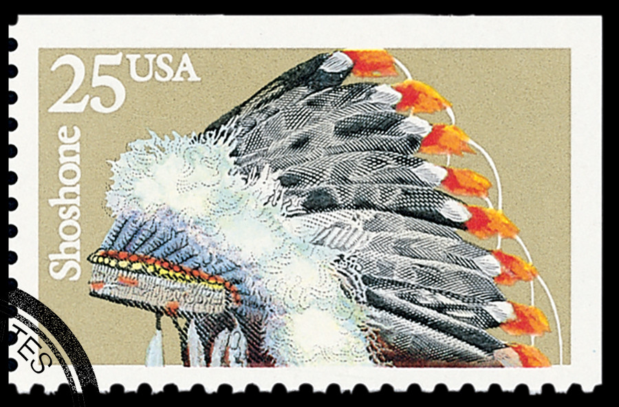 2505 - 1990 25c Headdresses: Shoshone - Mystic Stamp Company