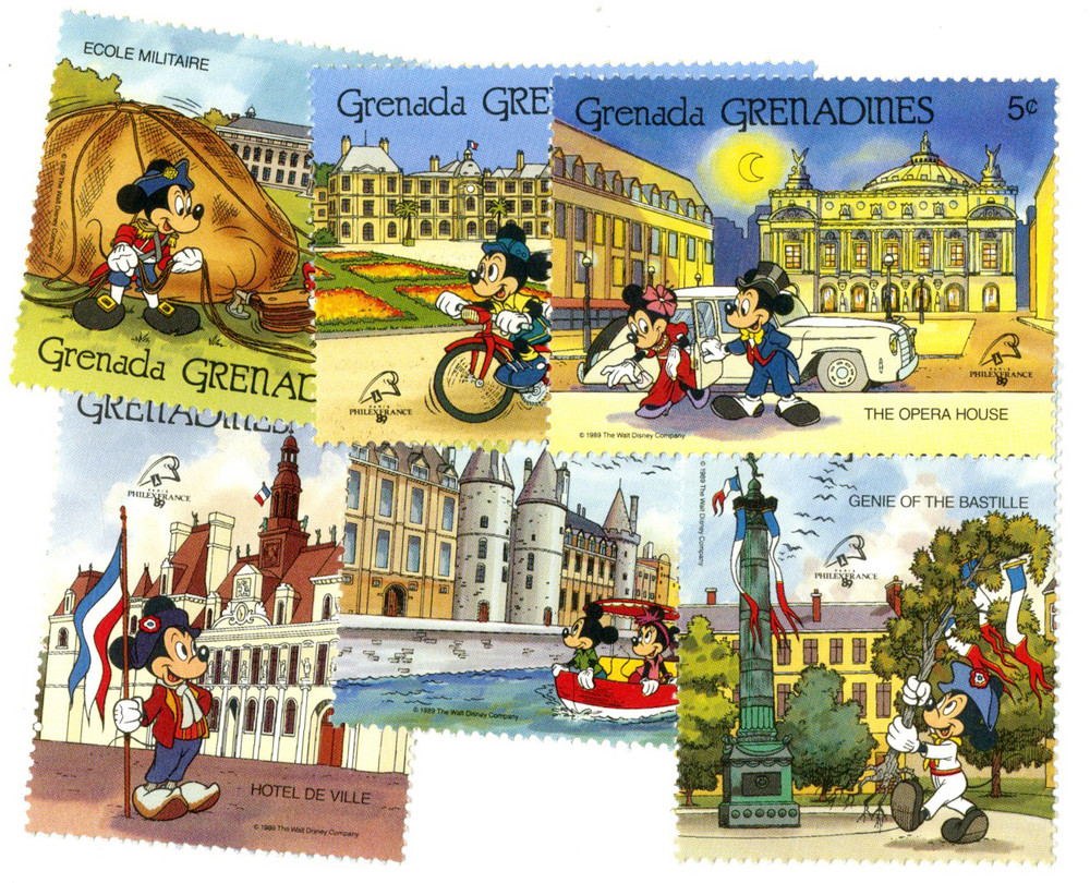 MDS136 - 1989 Disney Pals in France - Landmarks, Mint, Set of 6
