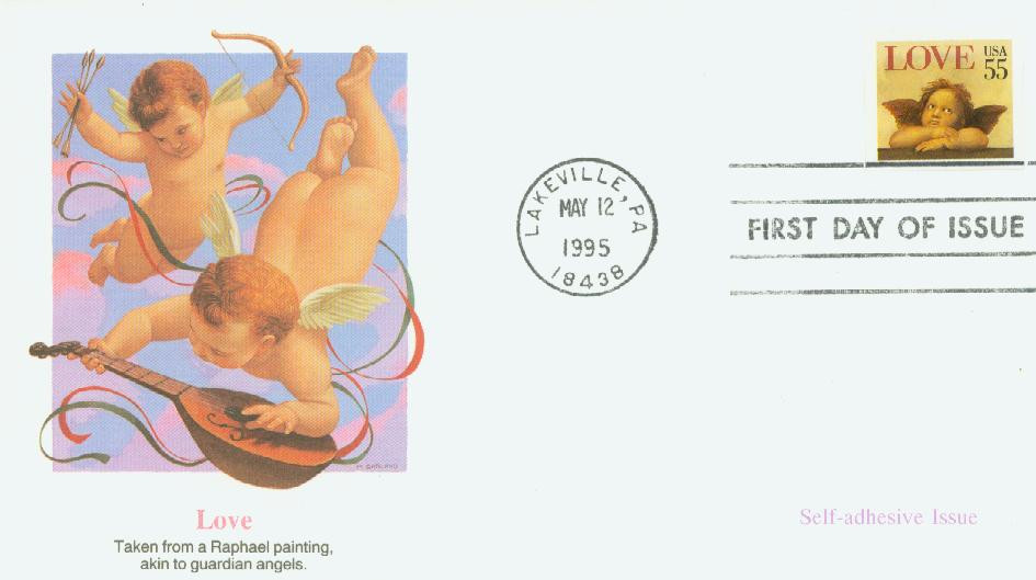 2958 - 1995 55c Love Series: Cherub - Mystic Stamp Company