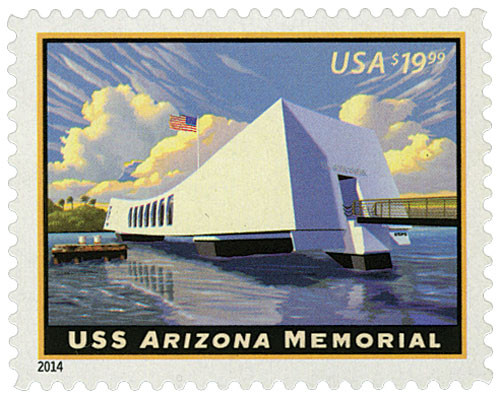 4873 - 2014 $19.99 USS Arizona Memorial, Express Mail - Mystic