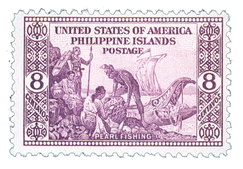 PH386 - 1935 8c Pearl Fishing, Violet, Philippine Islands - Mystic