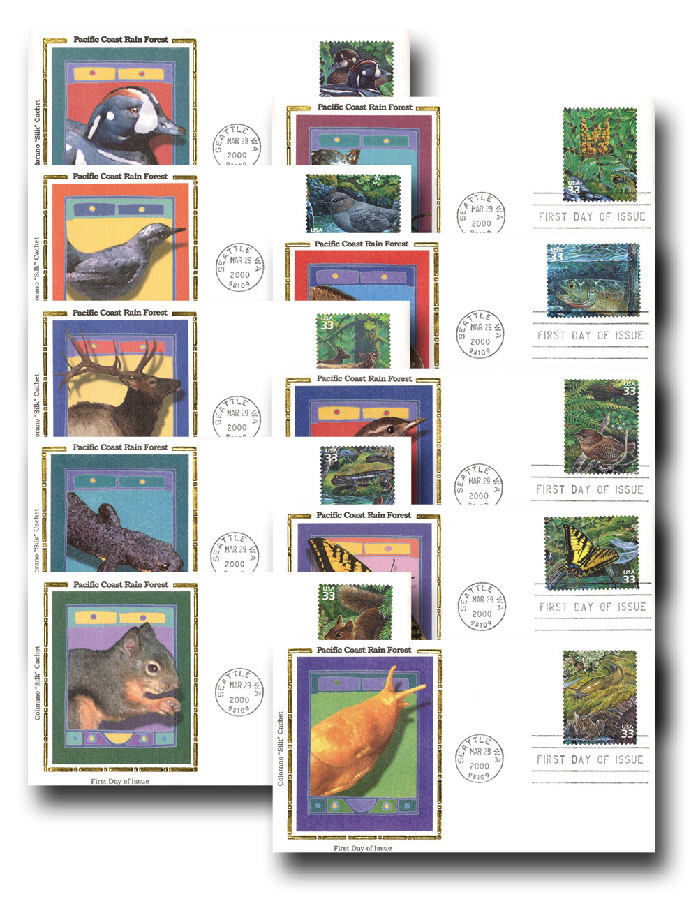 325073 -- Colorano Silk First Day Cover Set -- First Day Cover