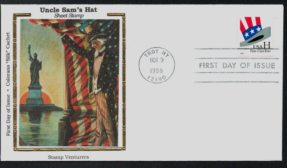 USPS UN 切手 1998年アンクル・サムの「H」プライムレート 匿名配送 3260 - 1998 33c H-rate Uncle Sam's Hat - Mystic Stamp Company