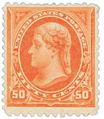 260 - 1894 50c Thomas Jefferson, Orange, Unwatermarked, Perf. 12