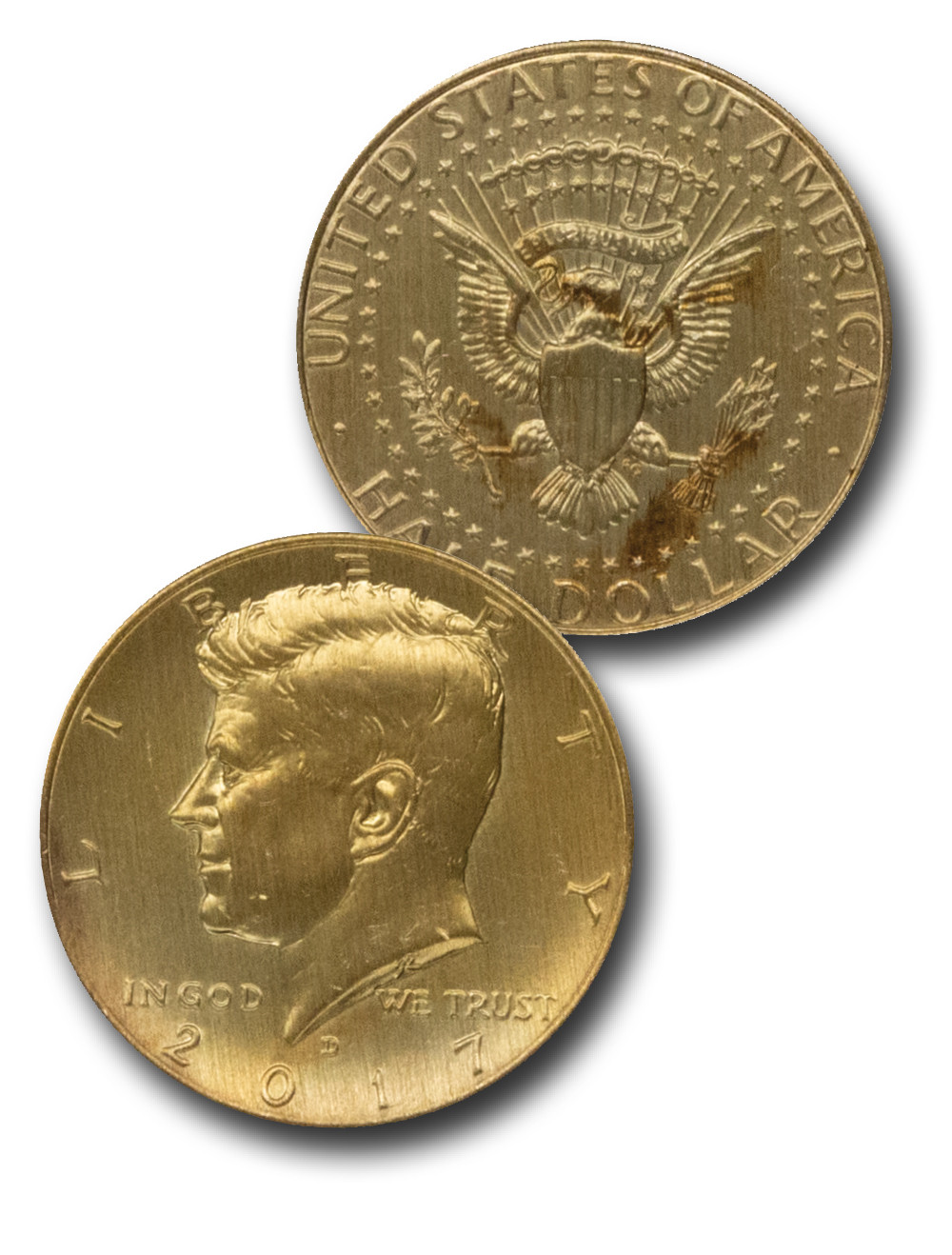 MCN058 - JFK 50c Gold Plated Coin with Imperfections