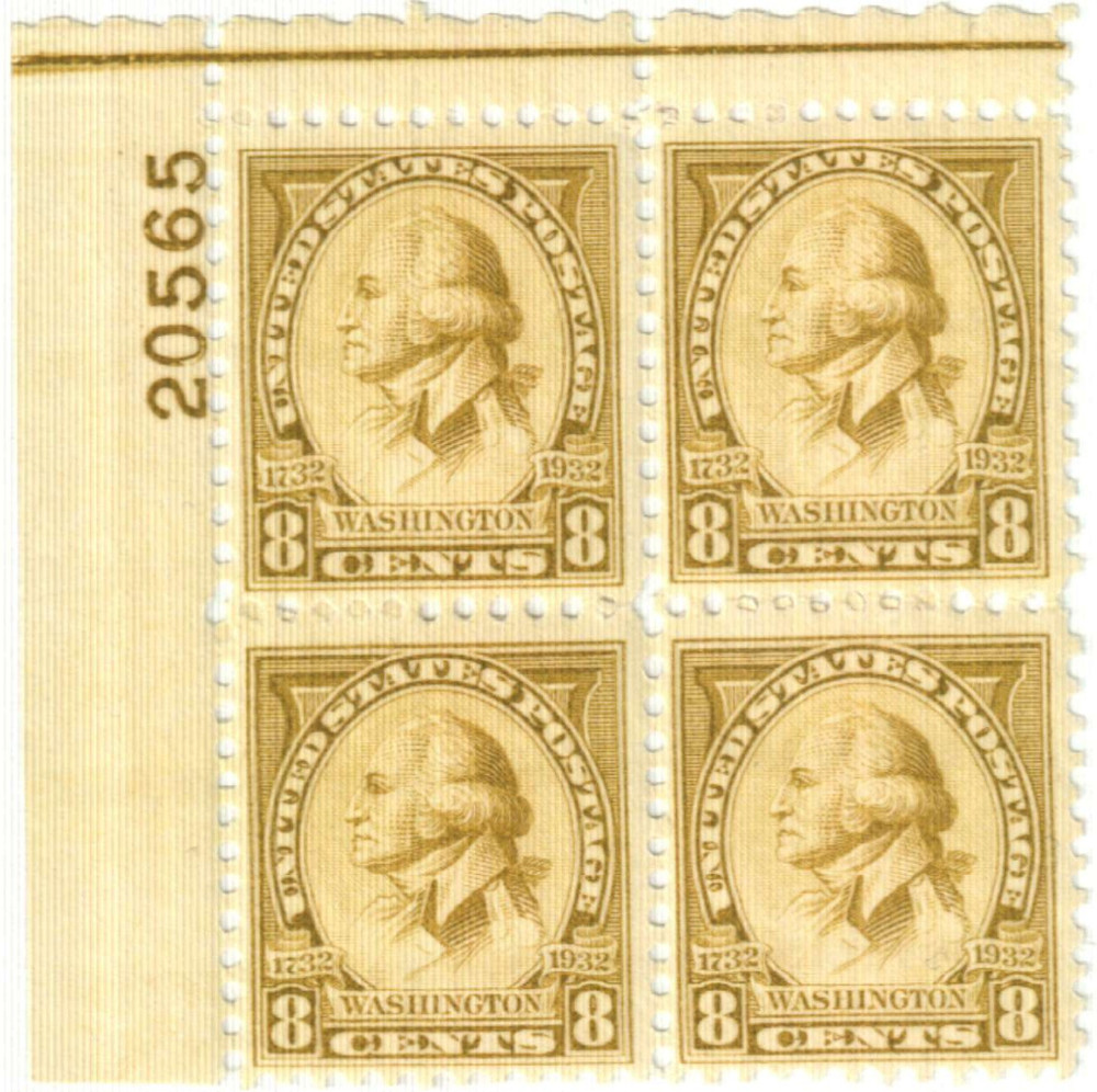 713 - 1932 8c Washington, Olive Bister - Mystic Stamp Company