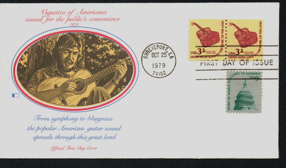 1613 - 1979 3.1c Americana Series: Guitar - Mystic Stamp Company
