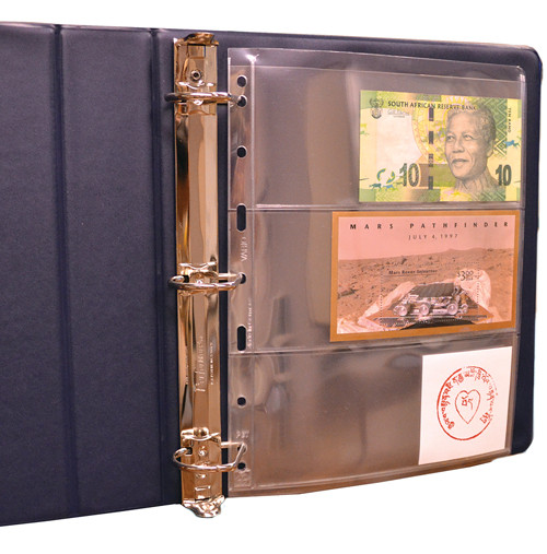 DS188 - Mystic All-Purpose 3-Ring Album 11 x 11 1/2" with 10 Clear Vario  3-Pocket Pages - Mystic Stamp Company