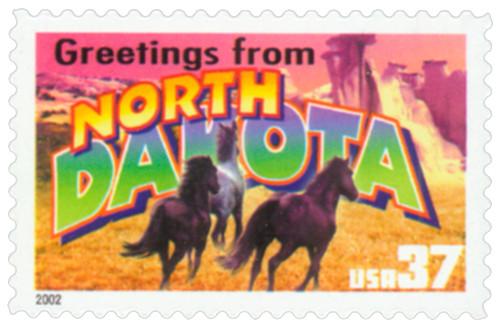 3729 - 2002 37c Greetings from America: North Dakota - Mystic