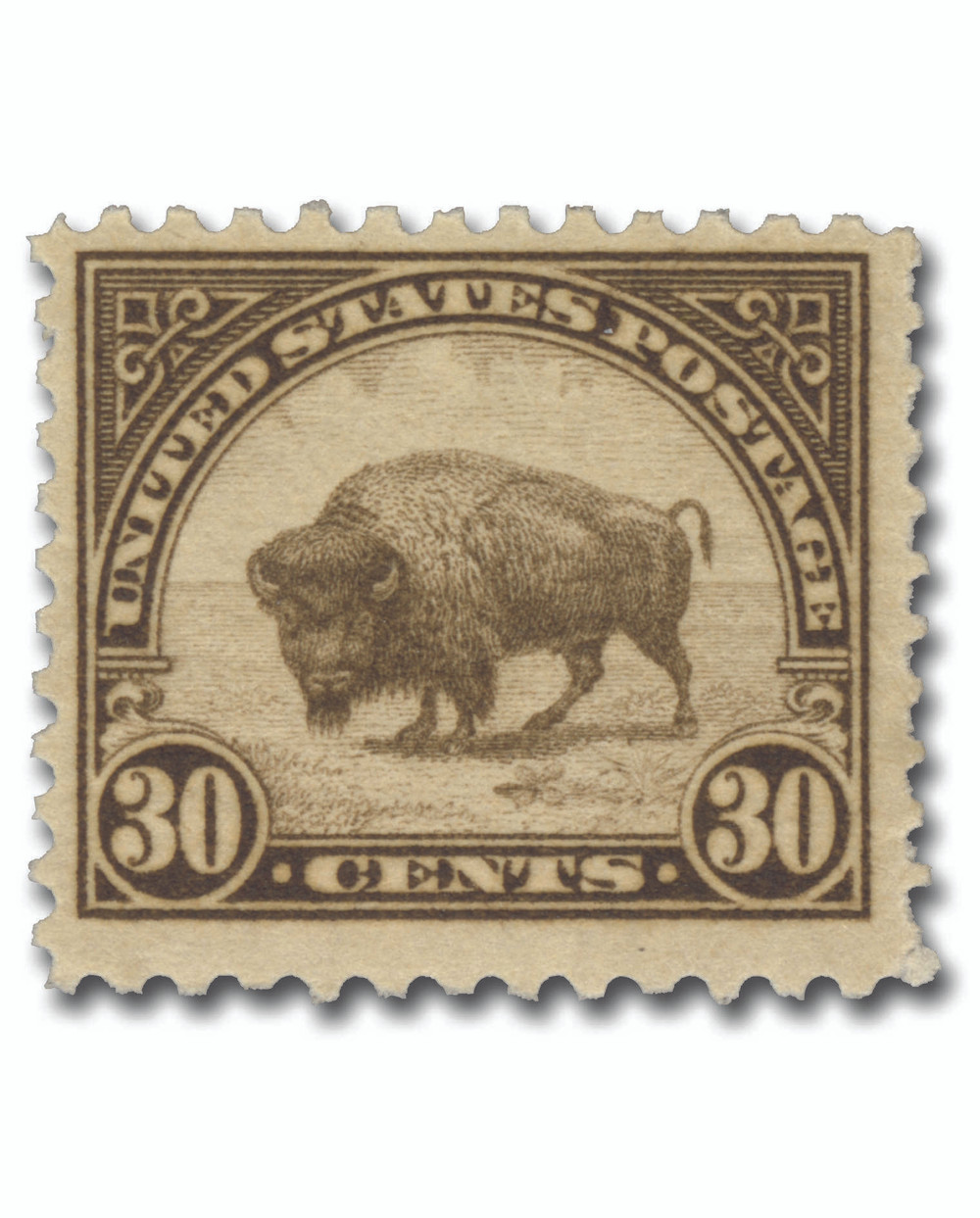 アンティーク雑貨 30s Antique Cigar Felt American Bison 700 - 1931 30c American Bison, Brown, Perf. 10.5x11 - Mystic Stamp