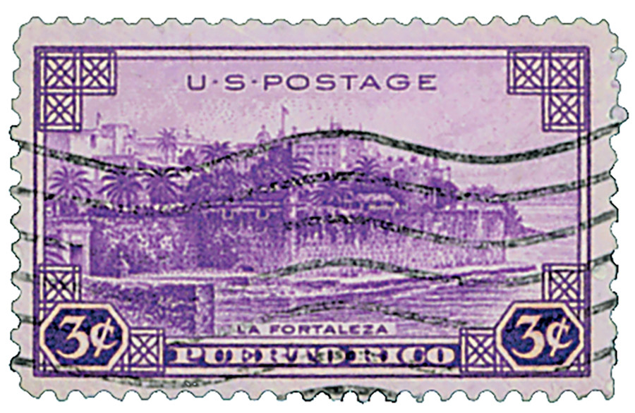 ●From the Heart of The Port City 1937 US🇺🇸Puerto Rico La Fortaleza 3c Stamp Sc#801