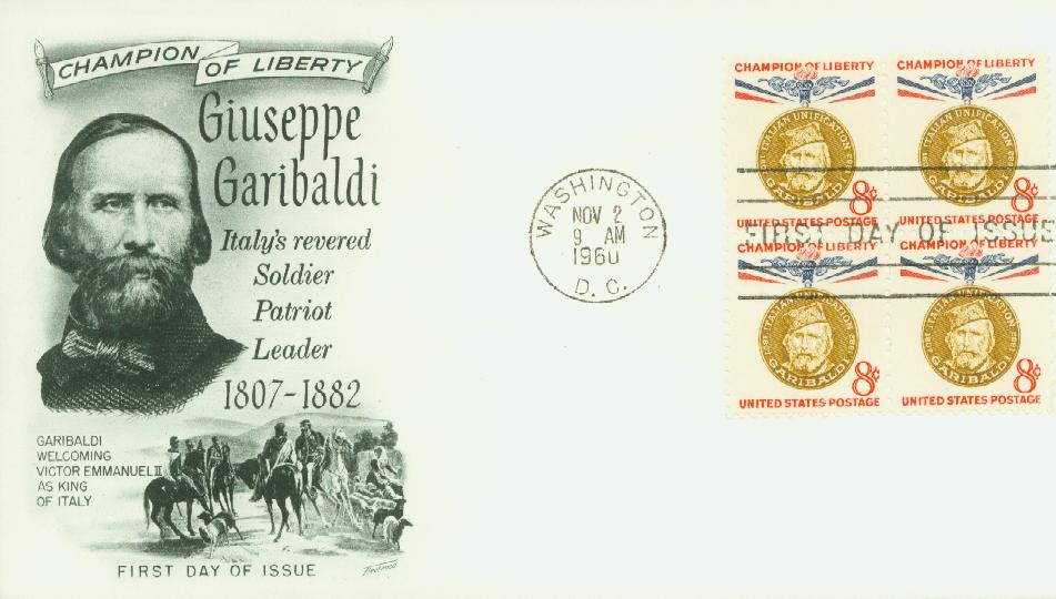 1169 - 1960 8c Champions of Liberty: Giuseppe Garibaldi - Mystic