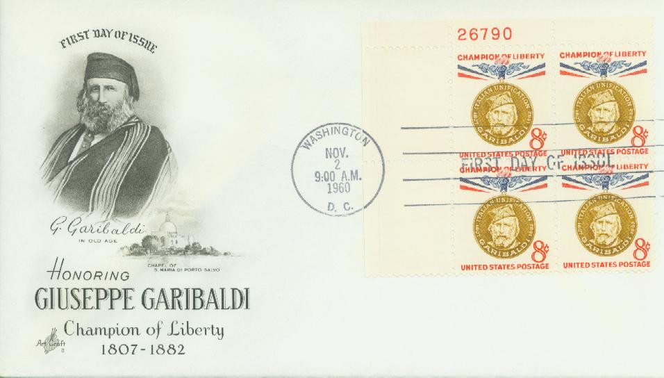 1169 - 1960 8c Champions of Liberty: Giuseppe Garibaldi - Mystic